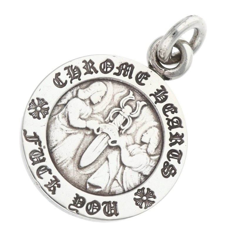 Chrome Hearts Chrm Angl Mdl Angel Medal Charm V1 Silver Necklace Top
