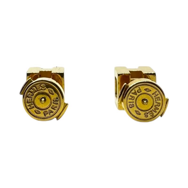 Hermes H Cube Caged Ash Earrings H Cube Caged Ash Earrings Binaural Gold with
