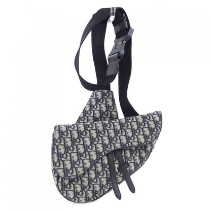Dior Saddle Blue Jacquard Bag Black Navy Beige