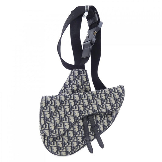 Dior Saddle Blue Jacquard Bag Black Navy Beige