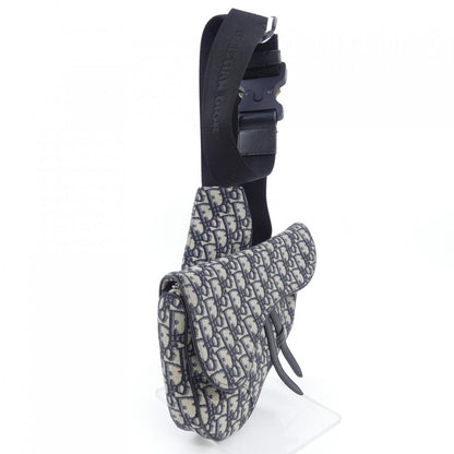 Dior Saddle Blue Jacquard Bag Black Navy Beige — view 2