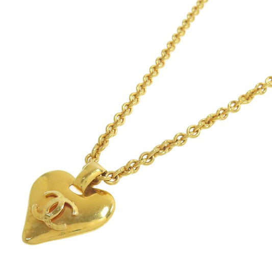 Chanel Heart Coco Mark Necklace Metal Ladies