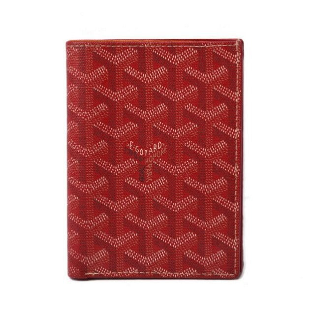 Goyard Wallet Fold Card Case Herringbone Red