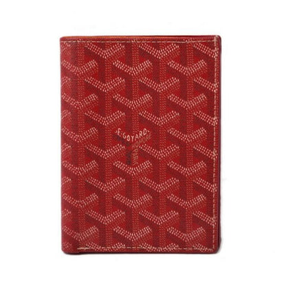 Goyard Wallet Fold Card Case Herringbone Red