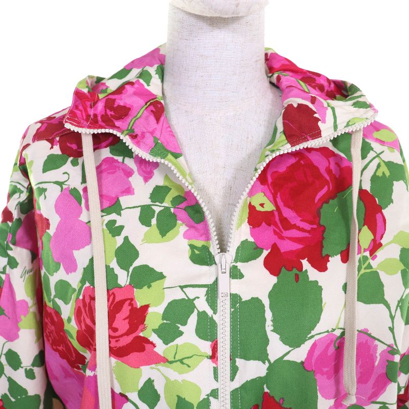 Gucci Ken Scott Gucci Ken Scott 650618 Cotton Rose Print Half Zip Hooded