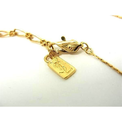Yves Saint Laurent Pendant Necklace Gold Metal Bijoux — view 2