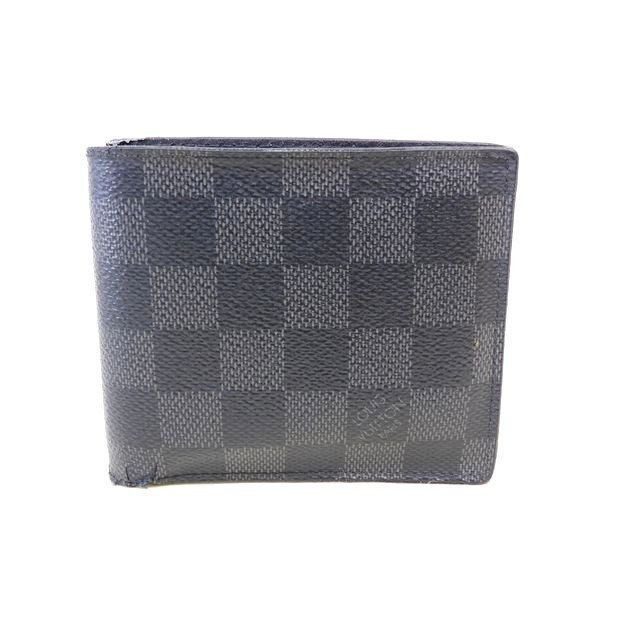 Louis Vuitton Damier Graphite Portefeuille Marco Bifold Wallet with Initial 8C