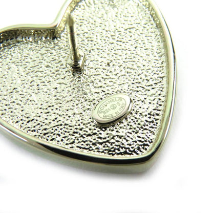 CHANEL B24S No5 Coco Mark Faux Pearl Rhinestone Heart Pin Brooch Pink Gold