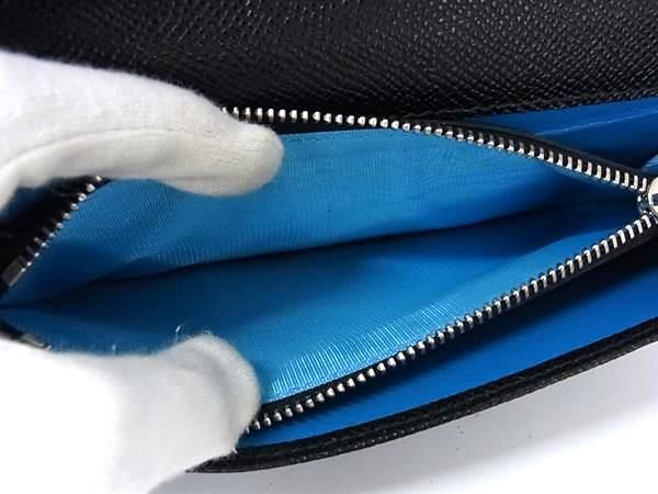 Bvlgari Leather Bifold Long Wallet Men Ladies Black Fh7541