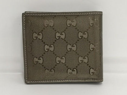 Gucci Bifold Wallet GG Imprime Metallic Khaki 224122