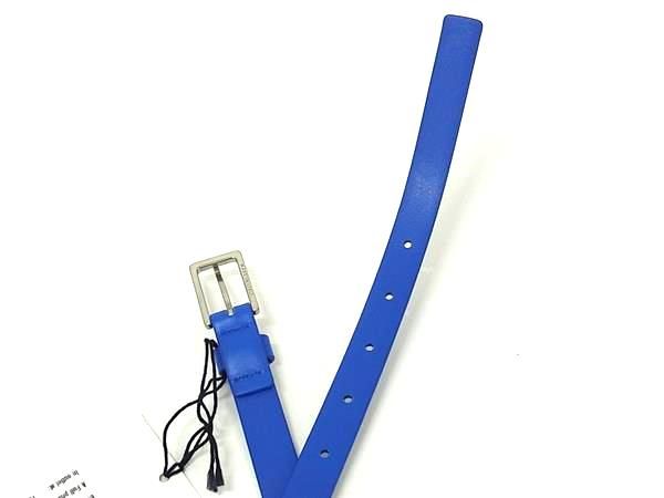 Bottega Veneta Leather Silver Hardware Belt Ladies Blue Fh7552