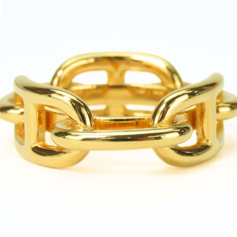 Hermes Scarf Ring Chaine D'ancre Metal Gold Plated Accessories Ladies Women