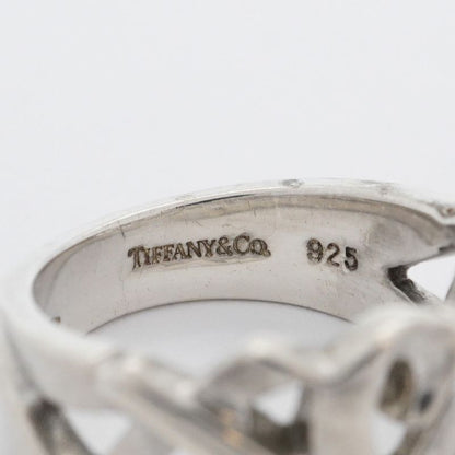 Tiffany & Co Ring Triple Rubbing Heart Silver 925 Size 7 Ladies