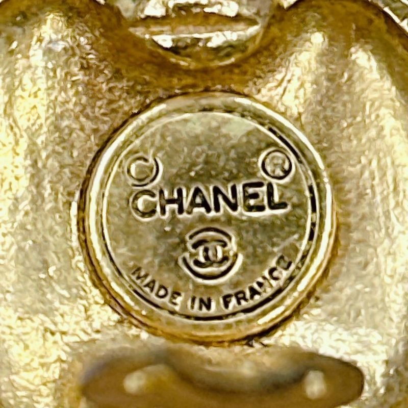 Chanel Vintage Large Earrings Coco Mark Earrings Chanel Gold