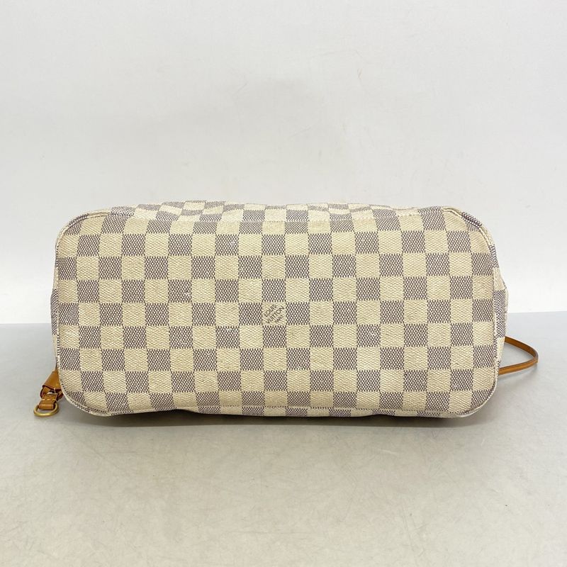 Louis Vuitton Tote Bag Damier Azure Neverfull MM N51107 White Ladies