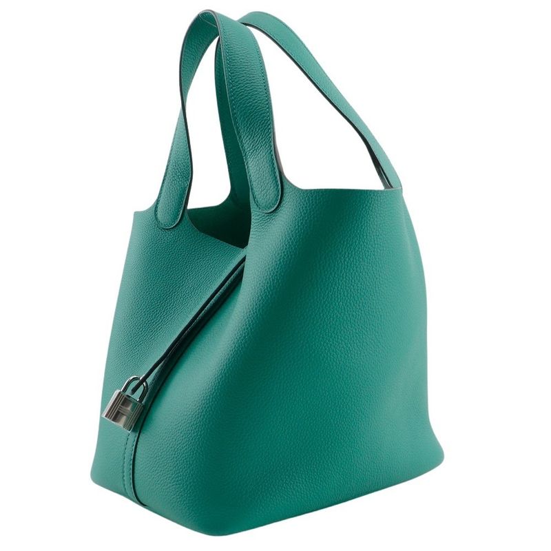 Hermes Picotin Lock 22mm (0.87in) X Taurillon Maurice Veilgate Green U Ladies