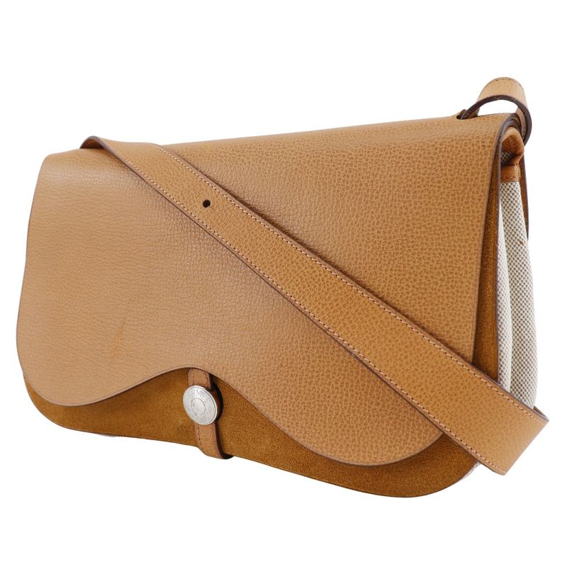 Hermes Sac Colorado MM Toile Ashe X Vacheriege Gold Brown □I Ladies Shoulder Bag