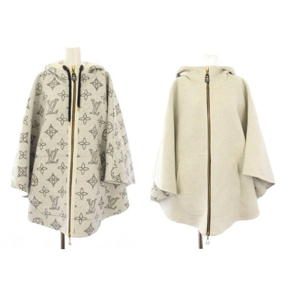 Louis Vuitton Reversible Monogram Mahina Cape Poncho Hoodie Mid Length TU White