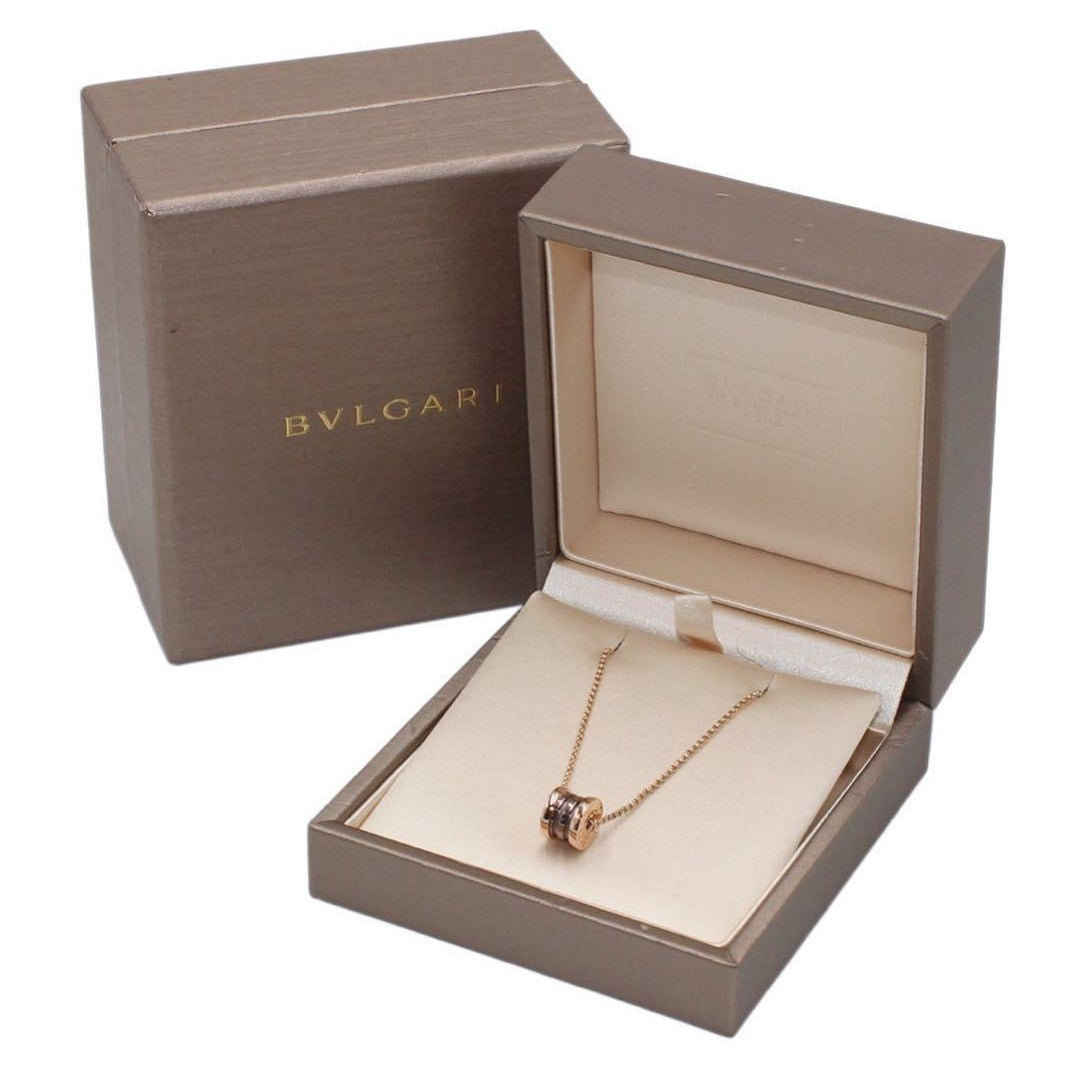Bvlgari 18K Pink Gold Black Ceramic B.zero1 Chain Necklace — view 2
