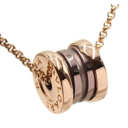 Bvlgari 18K Pink Gold Black Ceramic B.zero1 Chain Necklace — view 4