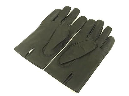 Hermes H Stamp Logo Lambskin Gloves Size 8 Women's Black Fb0800