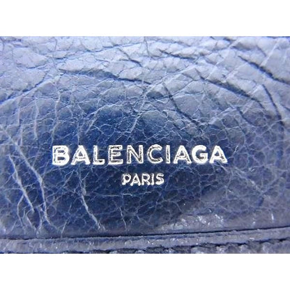 Balenciaga Square Coin Wallet Leather Bifold Navy — view 6
