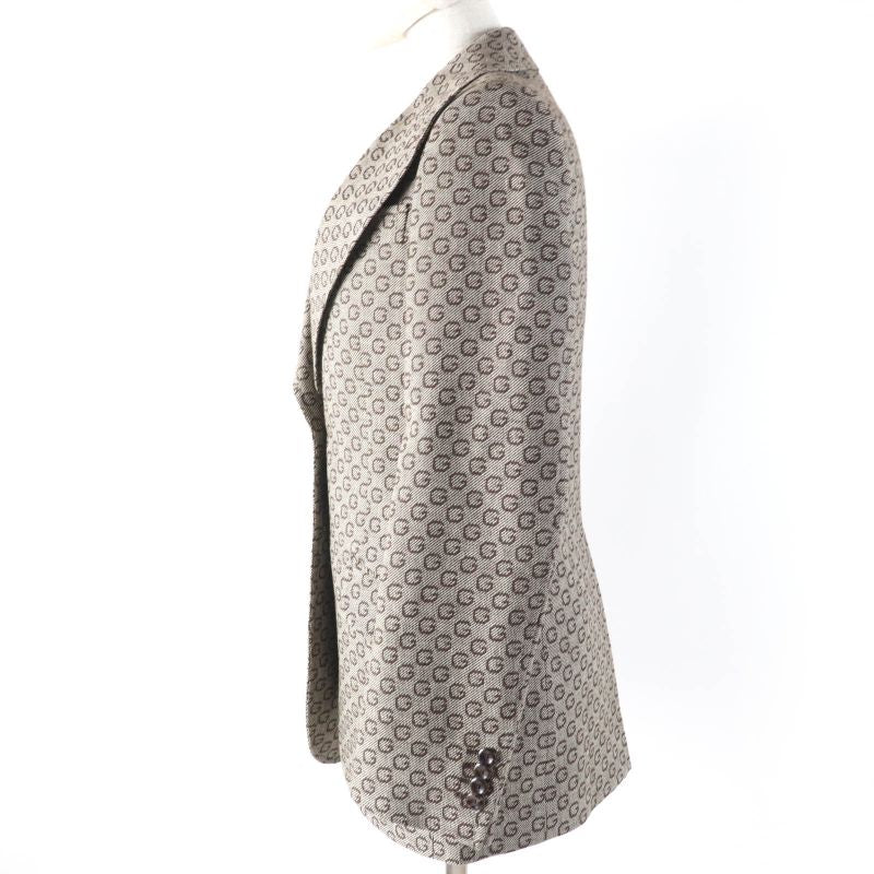 Gucci 652629 649337 100% Wool Logo Patterned Vest And Jacket 2-piece Ensemble