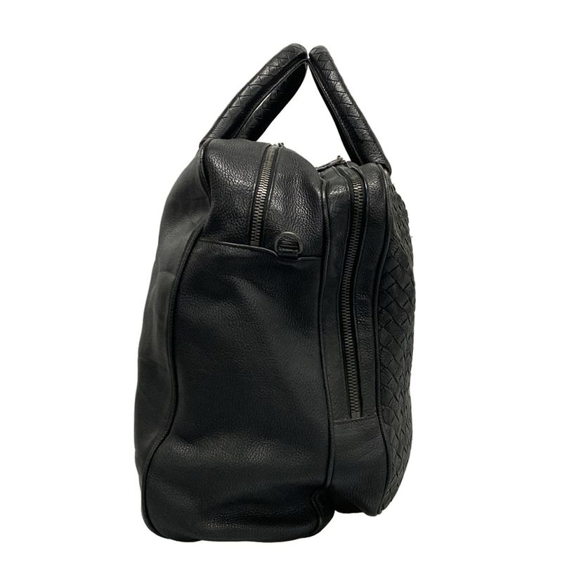 Bottega Veneta Intrecciato Black Leather Handbag