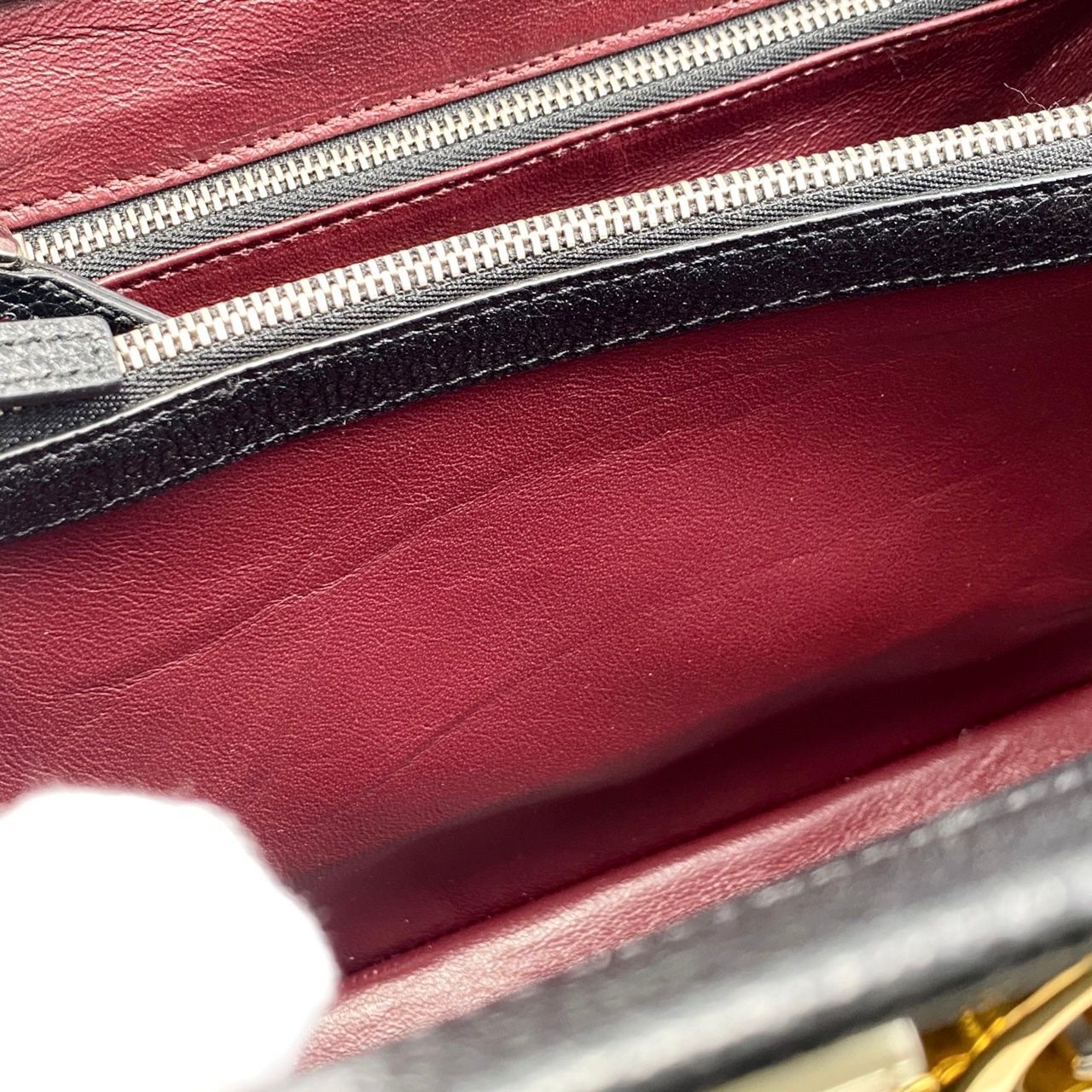 Gucci Handbag Zumi Small Top Handle Bag 569712 Leather Logo Black Silver