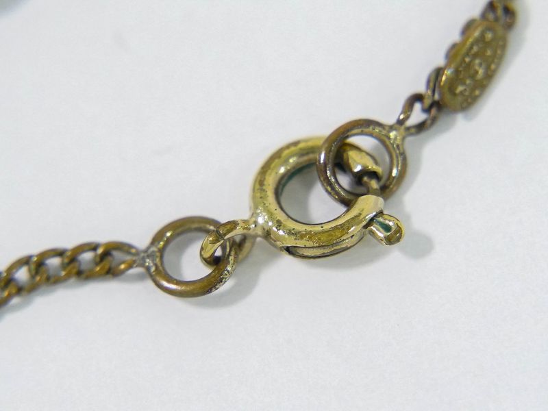 Authentic Chanel Coco Mark Necklace Pendant GP Gold Plated Black Accessories