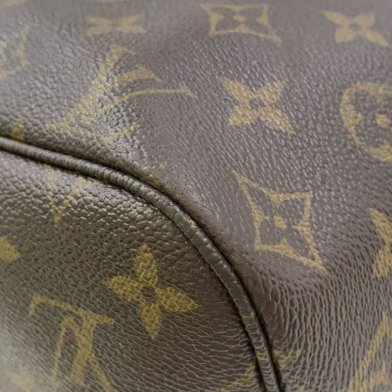 Louis Vuitton Neverfull MM Monogram Leather X PVC Brown Tote Bag Gold M40156