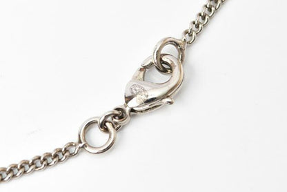 Chanel Necklace Pendant Chanel Coco Mark CC Rhinestone Silver White