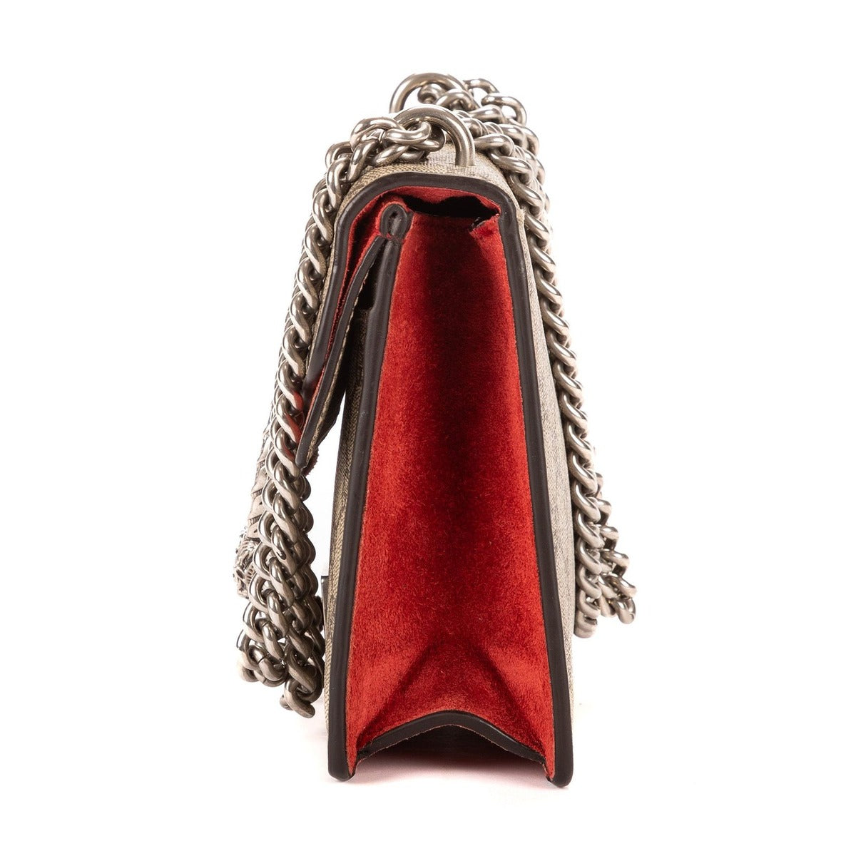 Gucci Dionysus Beige Red Supreme Canvas Suede Shoulder Bag — view 3