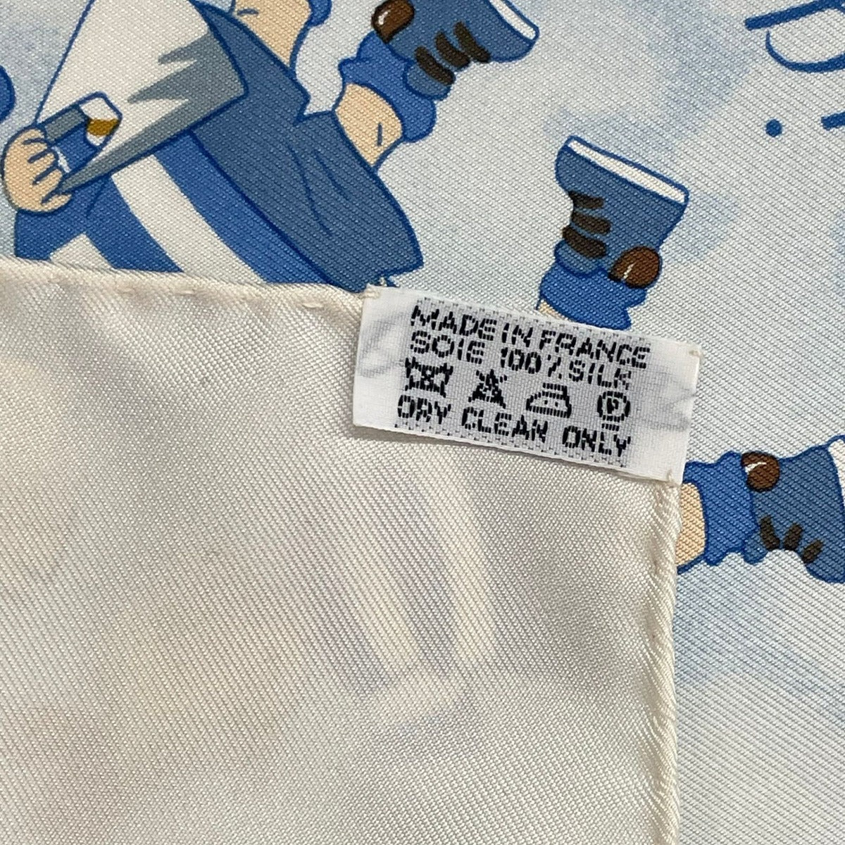 Hermes Scarf Silk Carre 90 les Triples de Paris Mischievous Triplets White — view 11