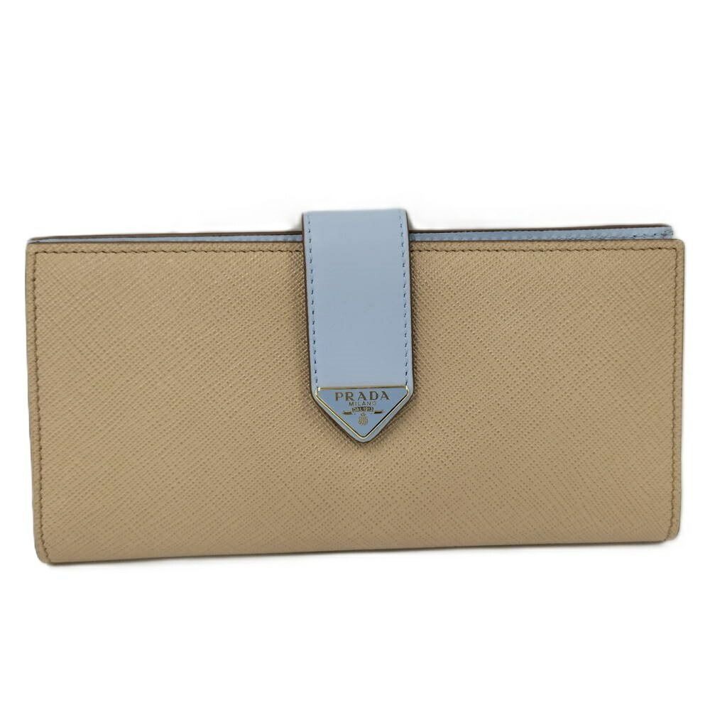 Prada Bifold Wallet Saffiano Leather Beige