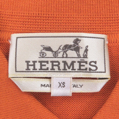 Hermes 100% Cotton Border Pattern Short Sleeve Knit Polo Shirt — view 5