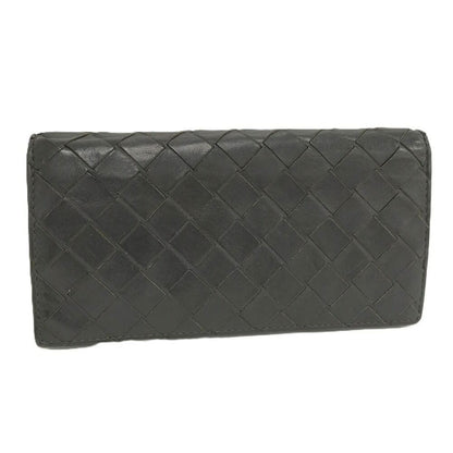 Bottega Veneta Bifold Wallet Intrecciato Leather Black Khaki