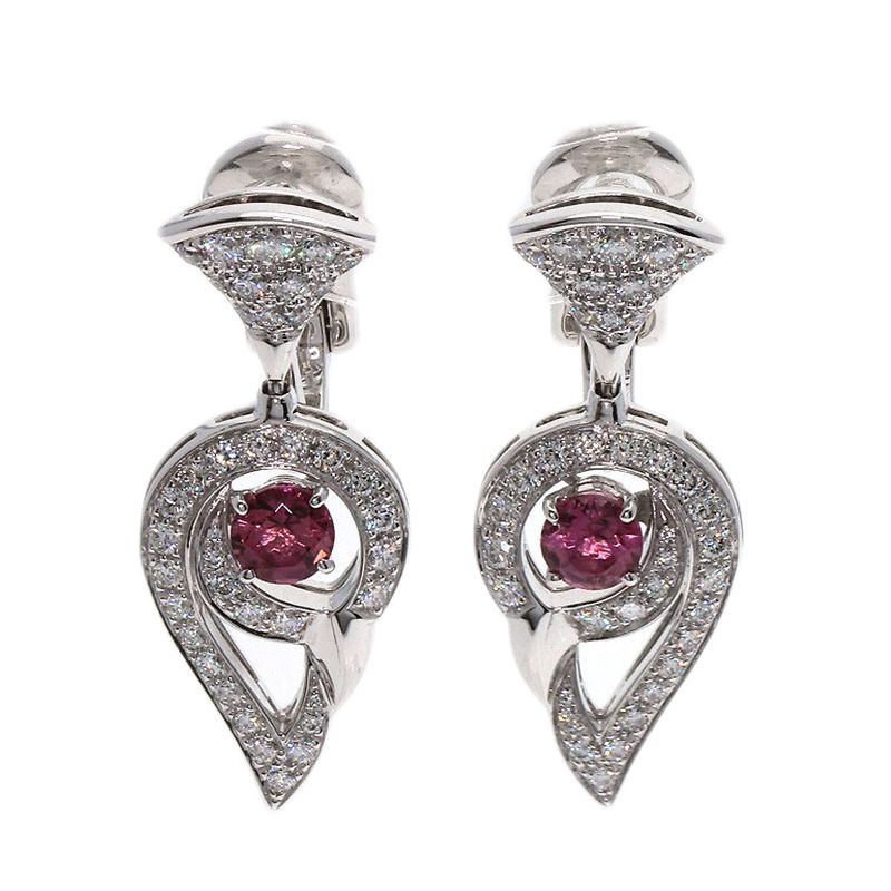 Bvlgari Bulgari DIVA Dream Tourmaline Diamond Earrings 18K White Gold Ladies