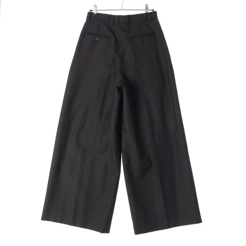 Celine 24 Taillat Pants Wool Tuck Wide Slacks Pants Bottoms 2p625778q Black 36