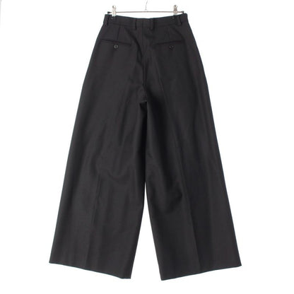 Celine 24 Taillat Pants Wool Tuck Wide Slacks Pants Bottoms 2p625778q Black 36