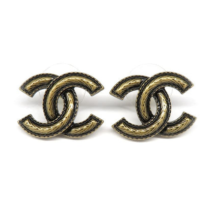 Chanel Metallic Coco Mark Abe557 A24 Gold Vintage Design