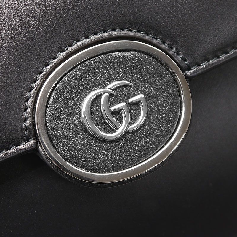 Gucci Petite GG Leather 2WAY Handbag 739721 Crossbody Black
