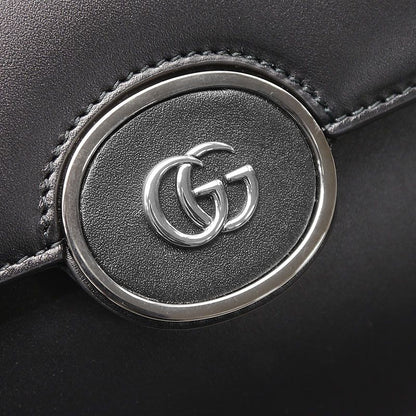Gucci Petite GG Leather 2WAY Handbag 739721 Crossbody Black