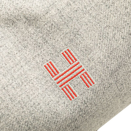 Hermes Brid A Black GM Handbag Pouch Rocabar Gris Flannel Wool Cotton Women