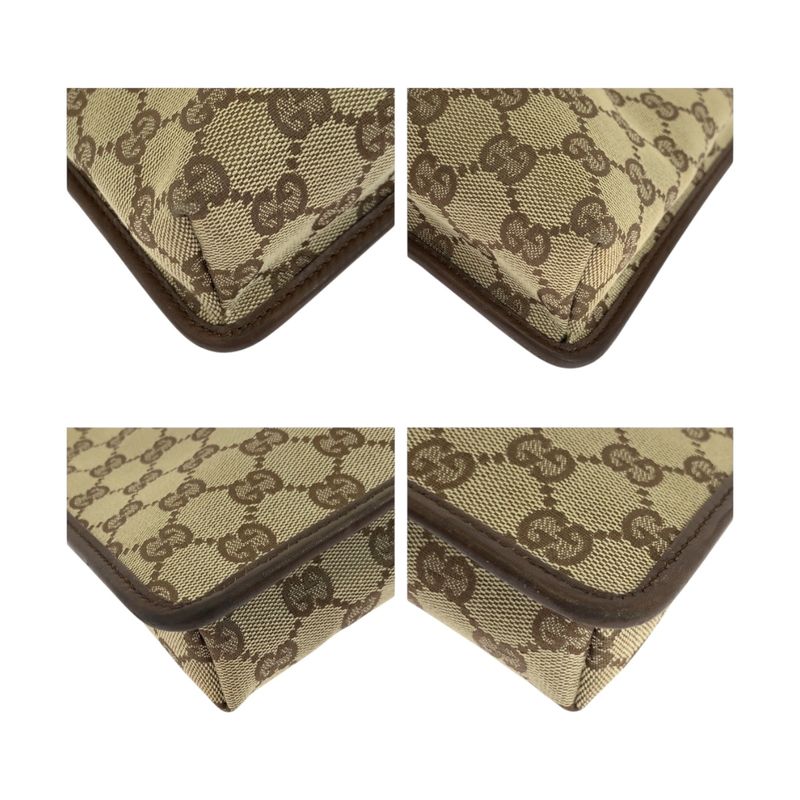 Gucci Beige Brown Silver Hardware GG Canvas 92562 Shoulder Bag Shoulder Women