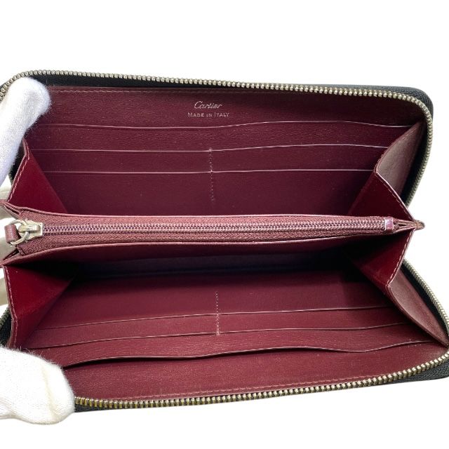 Cartier Must De Cartier Round Zip International Wallet Long Wallet Leather