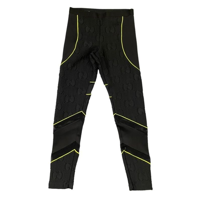Gucci GG Stretch Jersey S Size Pants M Size 724491 Neon Blen Black Green Top