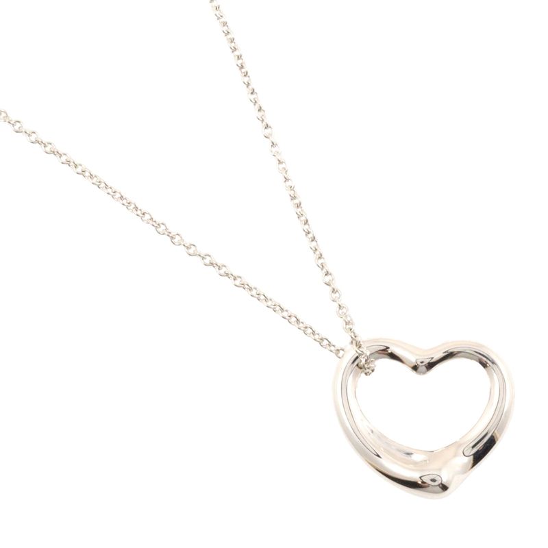 Tiffany & Co Open Heart 22mm (0.87in) Model Silver 925 Ladies 7.1g Necklace