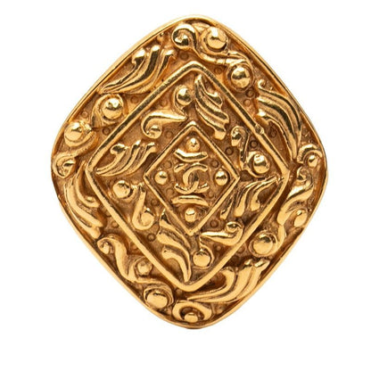 Chanel CC Logo Diamond Gold Plated