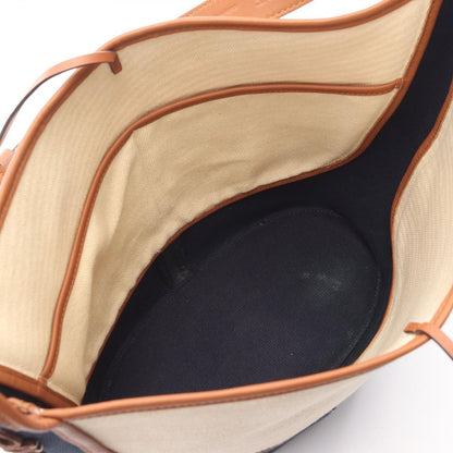 Loewe Shoulder Bag Anagram Hobo Ivory Brown Navy Canvas Leather — view 3